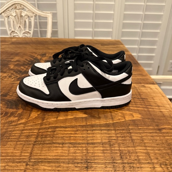 Youth Nike Dunk Low Retro Black and White Sneakers - Picture 2 of 5